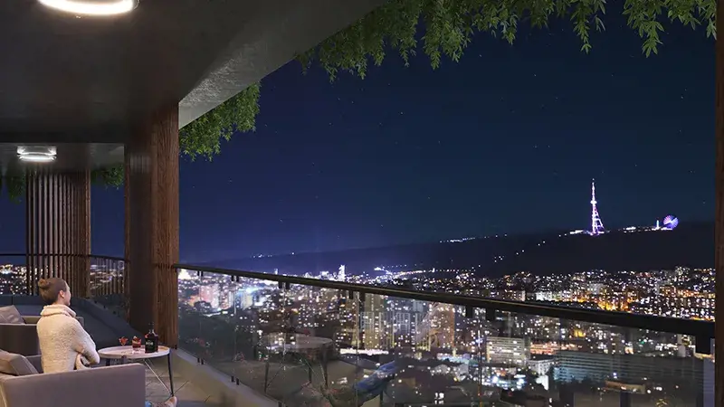 night view from apartments in Georgia