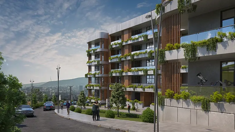 apartment buildings